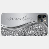 Silver Sparkle Bling Handgeschreven op maat Case-Mate iPhone Case (Achterkant (horizontaal))
