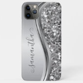 Silver Sparkle Bling Handgeschreven op maat Case-Mate iPhone Case (Achterkant)
