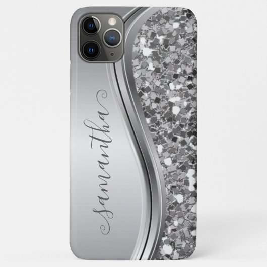Silver Sparkle Bling Handgeschreven op maat Case-Mate iPhone Case (Achterkant)