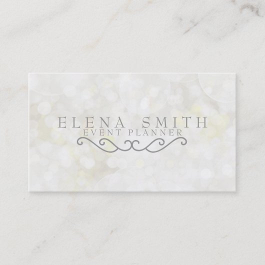 Silver Sparkle Bokeh Visitekaartje (Voorkant)