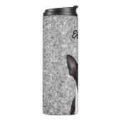 Silver Sparkle Boston Terrier Dog Animal Name Thermosbeker (Gedraaid links)