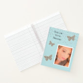Silver Sparkle Butterflies op uw foto Notitieboek (Binnen)