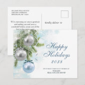 Silver Sparkle Christmas Ball Corporate Groet Briefkaart (Voorkant / Achterkant)
