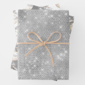 Silver Sparkle Christmas Ornament with Pretty Bow Inpakpapier Vel (In situ)