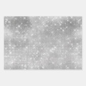 Silver Sparkle Christmas Ornament with Pretty Bow Inpakpapier Vel (Voorkant)