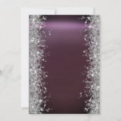 Silver Sparkle Diamonds Bourgogne 75e verjaardag Kaart (Achterkant)