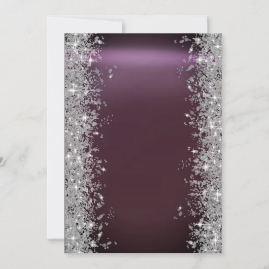 Silver Sparkle Diamonds Bourgogne 75e verjaardag Kaart (Achterkant)