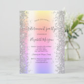 Silver Sparkle Diamonds Ombre Pensioen Partij Kaart (Staand voorkant)