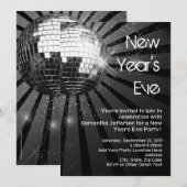 Silver Sparkle Disco Ball Oudejaarsavond Feest Kaart (Voorkant / Achterkant)