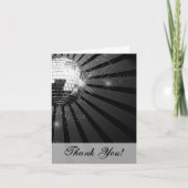 Silver Sparkle Disco Ball Party Bedankkaart (Voorkant)