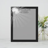 Silver Sparkle Disco Ball Party Briefhoofd (Staand voorkant)