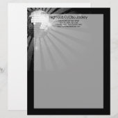 Silver Sparkle Disco Ball Party Briefhoofd (Voorkant / Achterkant)