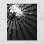 Silver Sparkle Disco Ball Party Flyer (Achterkant)
