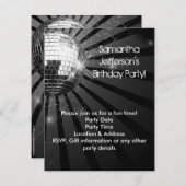 Silver Sparkle Disco Ball Party Kaart (Voorkant / Achterkant)