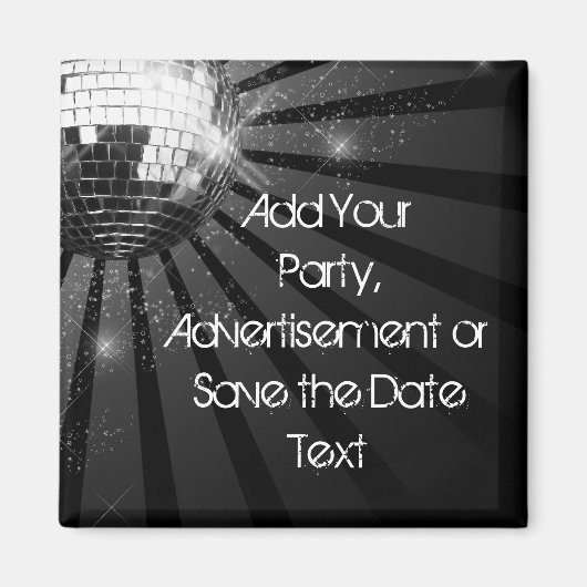 Silver Sparkle Disco Ball Party Magneet (Voorkant)