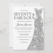Silver Sparkle Dress 70 & Fabulous 70th Birthday Kaart (Voorkant)