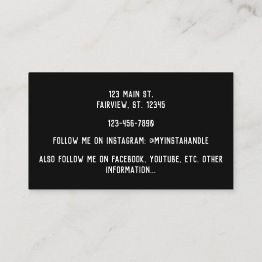 Silver Sparkle Drip Visitekaartje (Achterkant)