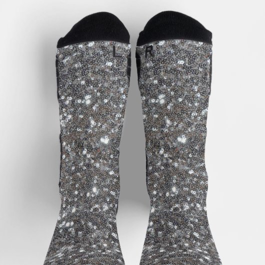 Silver Sparkle Faux Glitter Sokken (Top)