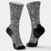 Silver Sparkle Faux Glitter Sokken (Gebogen)