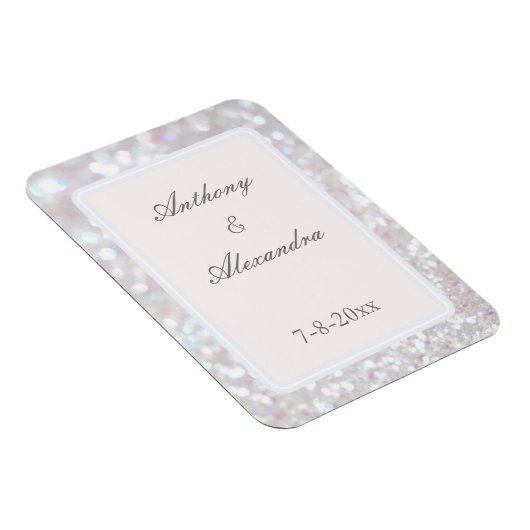 Silver Sparkle Flexible Photo Magnet Magneet (Rechterzijde)