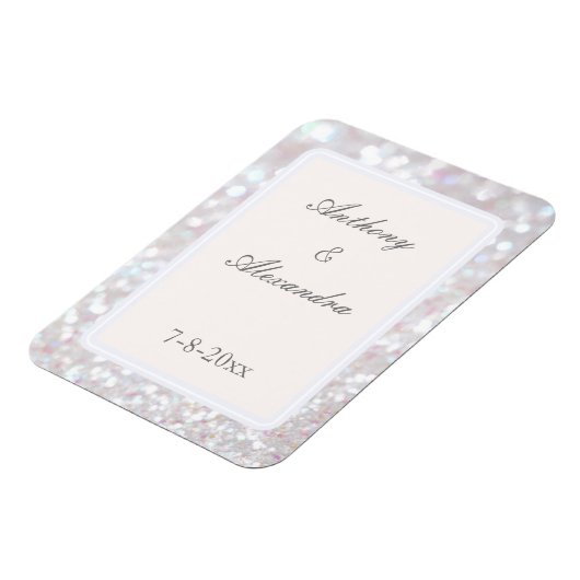 Silver Sparkle Flexible Photo Magnet Magneet (Linkerzijde)