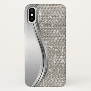 Silver Sparkle Glam Bling Metal Look Case-Mate iPhone Case