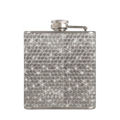 Silver Sparkle Glam Bling Personalized Metal Heupfles (Achterkant)