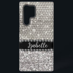 Silver Sparkle Glam Bling Personalized Metal Samsung Galaxy Hoesje<br><div class="desc">Elke glitter of diamanten in ontwerp zijn foto's en gesimuleerd. Dit ontwerp kan worden gepersonaliseerd in het gebied dat wordt geleverd door de foto en/of tekst te wijzigen. Of het kan worden aangepast door te klikken op Deze Sjabloon personaliseren en vervolgens te kiezen voor de klik om verdere opties aan...</div>