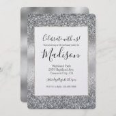 Silver Sparkle Glam Kaart (Voorkant / Achterkant)