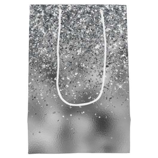 Silver Sparkle Glam Medium Cadeauzakje (Achterkant)