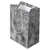 Silver Sparkle Glam Medium Cadeauzakje (Achterkant Gekanteld)
