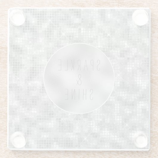 Silver Sparkle Glazen Onderzetter (Achterkant)
