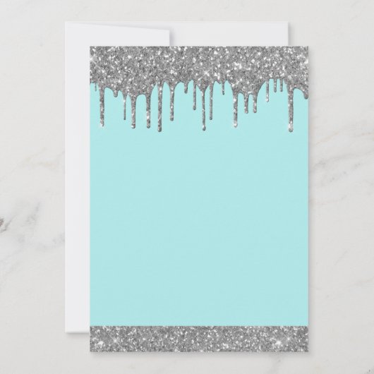 Silver Sparkle Glitter 13e dertien verjaardag Kaart (Achterkant)