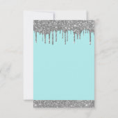 Silver Sparkle Glitter 13e dertien verjaardag Kaart (Achterkant)