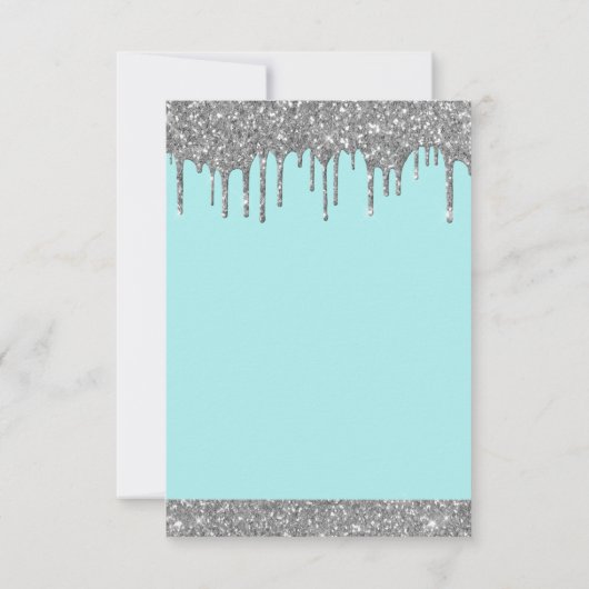 Silver Sparkle Glitter 13e dertien verjaardag Kaart (Achterkant)