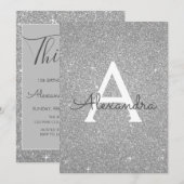 Silver Sparkle Glitter 13e dertien verjaardag Kaart (Voorkant / Achterkant)