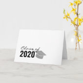 Silver Sparkle Glitter Afstuderen Klasse van 2020 Kaart (Gele Bloem)