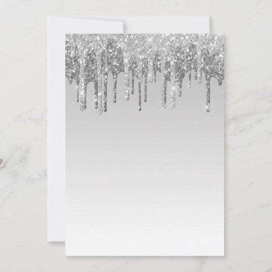 Silver Sparkle Glitter Any Age Verjaardag Kaart (Achterkant)