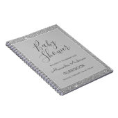 Silver Sparkle Glitter Baby shower gastenboek Notitieboek (Rechterzijde)