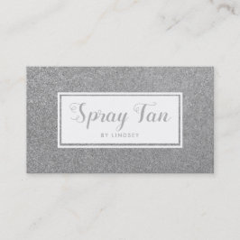 Silver Sparkle Glitter Beauty Spray Tan Salon Visitekaartje