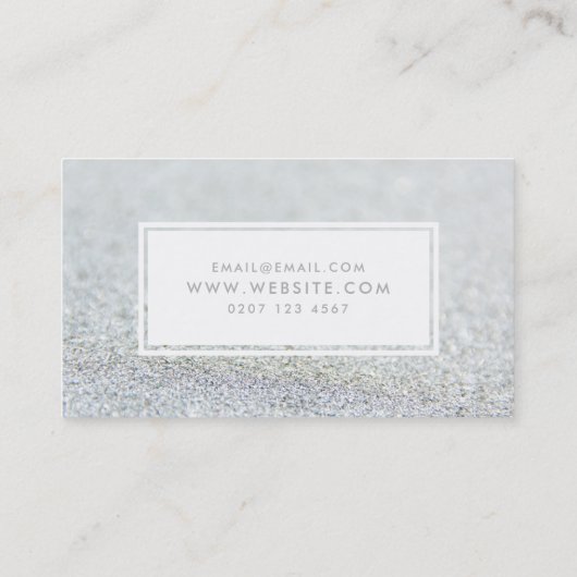 Silver Sparkle Glitter Beauty Spray Tan Salon Visitekaartje (Achterkant)