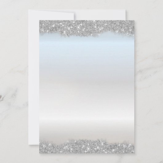 Silver Sparkle Glitter Bridal Shower  Kaart (Achterkant)