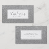 Silver Sparkle Glitter Eyebrows maken artiest Visitekaartje (Voorkant / Achterkant)