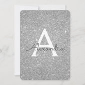 Silver Sparkle Glitter Girly Verjaardagsfeestje Kaart (Voorkant)