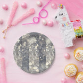 Silver Sparkle Glitter Glamor Glam Modern Trendy Papieren Bordje (Feest)
