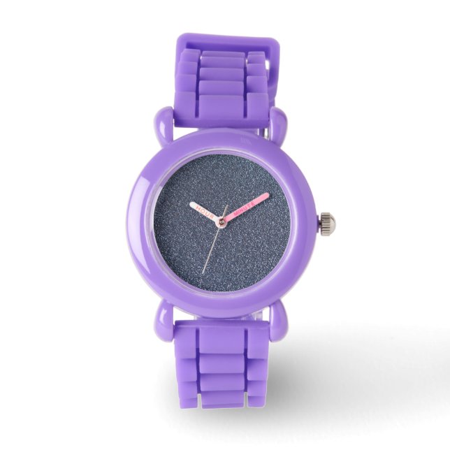 Silver Sparkle Glitter Horloge (Voorkant)