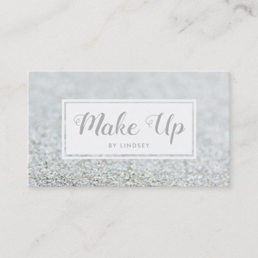 Silver Sparkle Glitter make up Artist Visitekaartje (Voorkant)