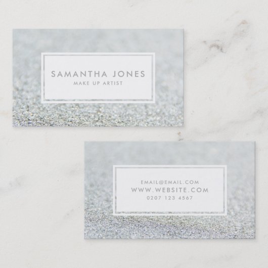 Silver Sparkle Glitter make up Artist Visitekaartje (Voorkant / Achterkant)
