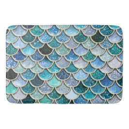 Silver Sparkle Glitter Mermaid Scales Badmat