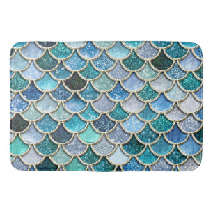 Silver Sparkle Glitter Mermaid Scales Badmat